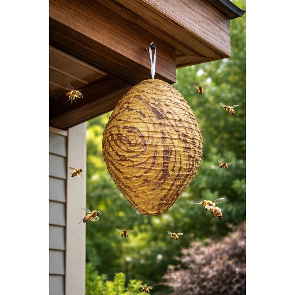 Faux Wasp Nest Hanging Outdoor Visual Decoy Paper Nest